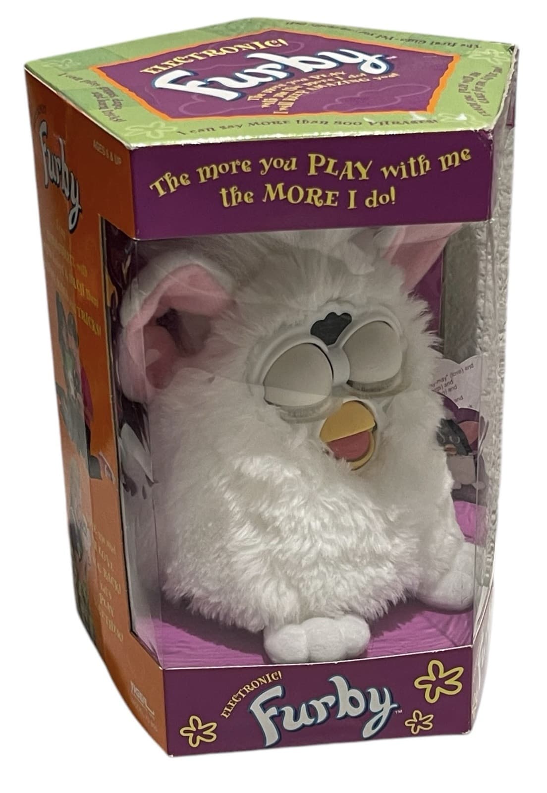 NEW Sealed 1998 Furby SNOWBALL 70-800 White w Pink Ears - Thumbnail 3