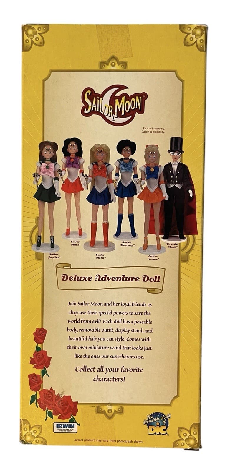 Sailor Moon Sailor Mercury Deluxe Adventure Doll RETIRED Irwin 2000 Yellow Box - Thumbnail 2