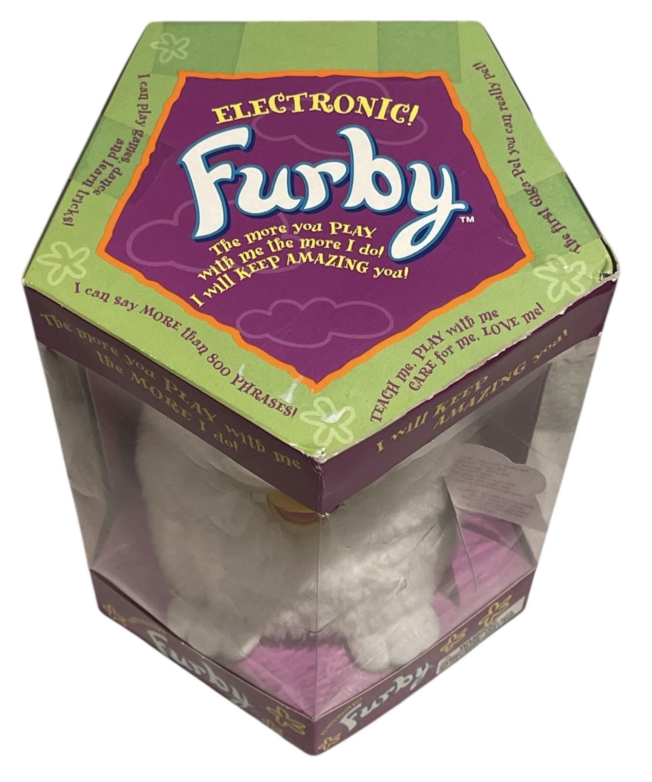 NEW Sealed 1998 Furby SNOWBALL 70-800 White w Pink Ears - Thumbnail 2