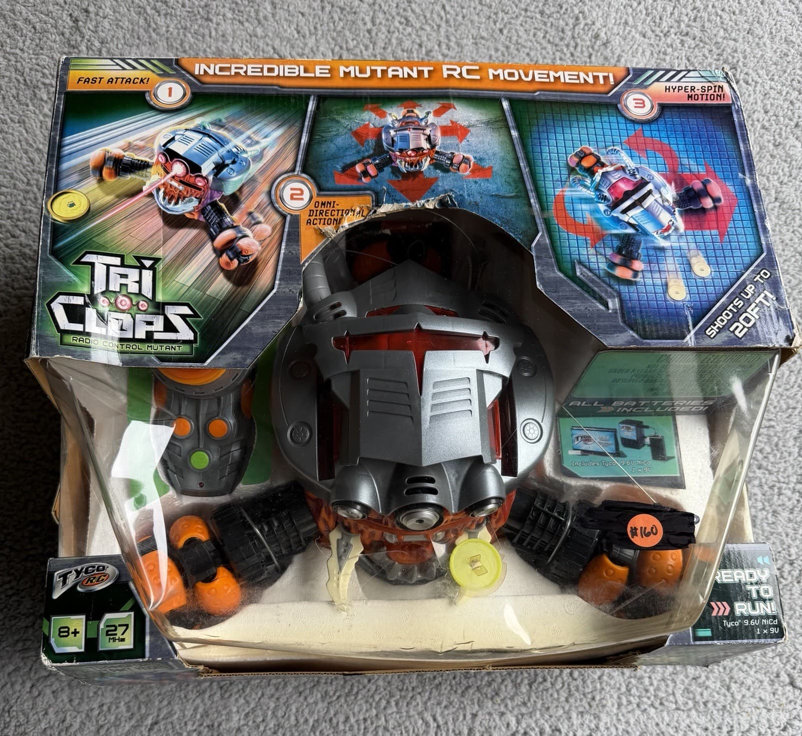 Mattel Tyco Tri Clops Orange Radio Control Mutant Vehicle Transform Toy 2007 - Thumbnail 3