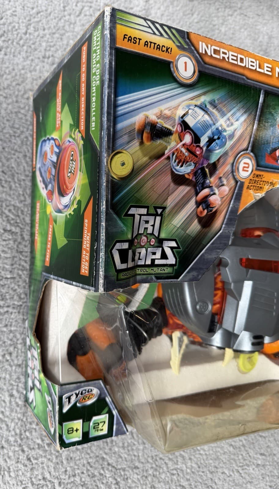 Mattel Tyco Tri Clops Orange Radio Control Mutant Vehicle Transform Toy 2007 - Thumbnail 8