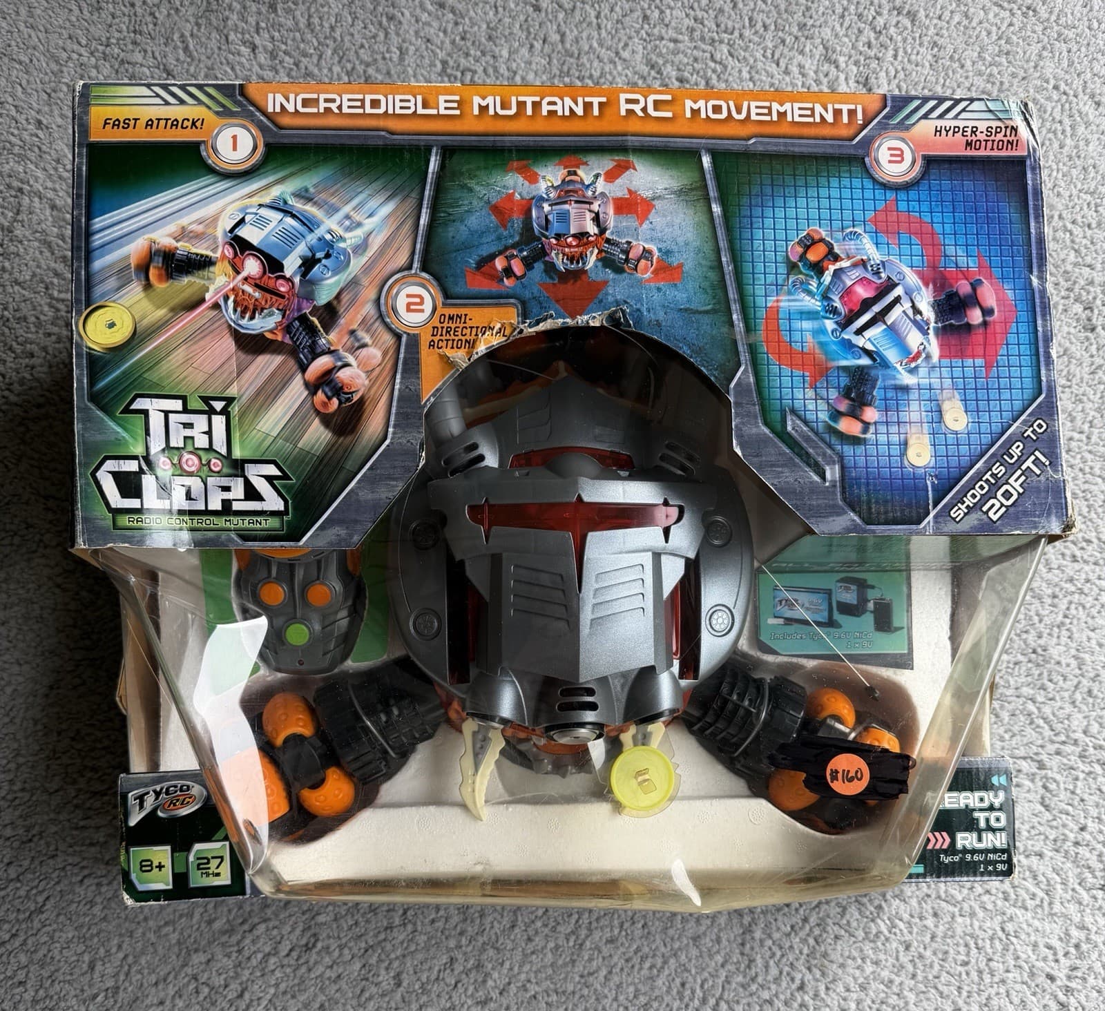 Mattel Tyco Tri Clops Orange Radio Control Mutant Vehicle Transform Toy 2007 - Thumbnail 2