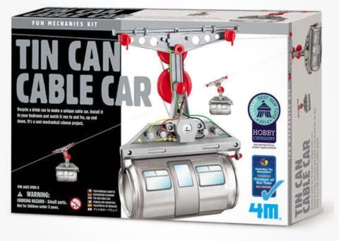 Tin Can Cable Car Mechanics Kit 4M NEW SEALED Recycling Project Fun Discovery - Thumbnail 3