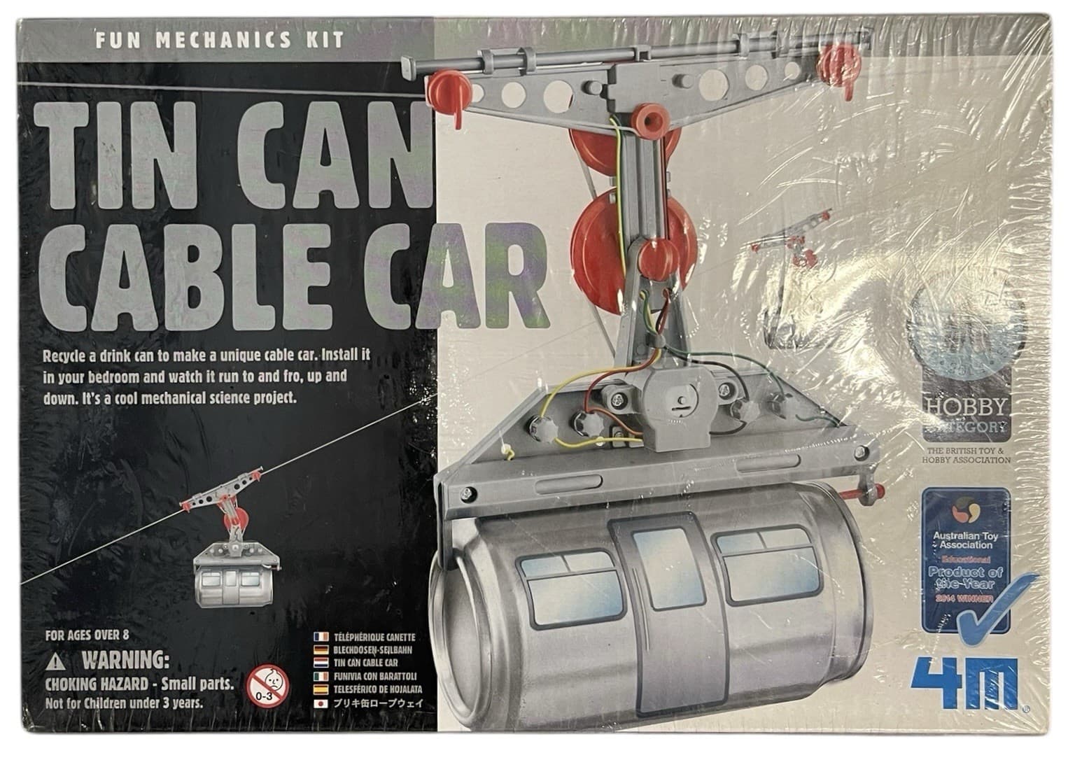 Tin Can Cable Car Mechanics Kit 4M NEW SEALED Recycling Project Fun Discovery