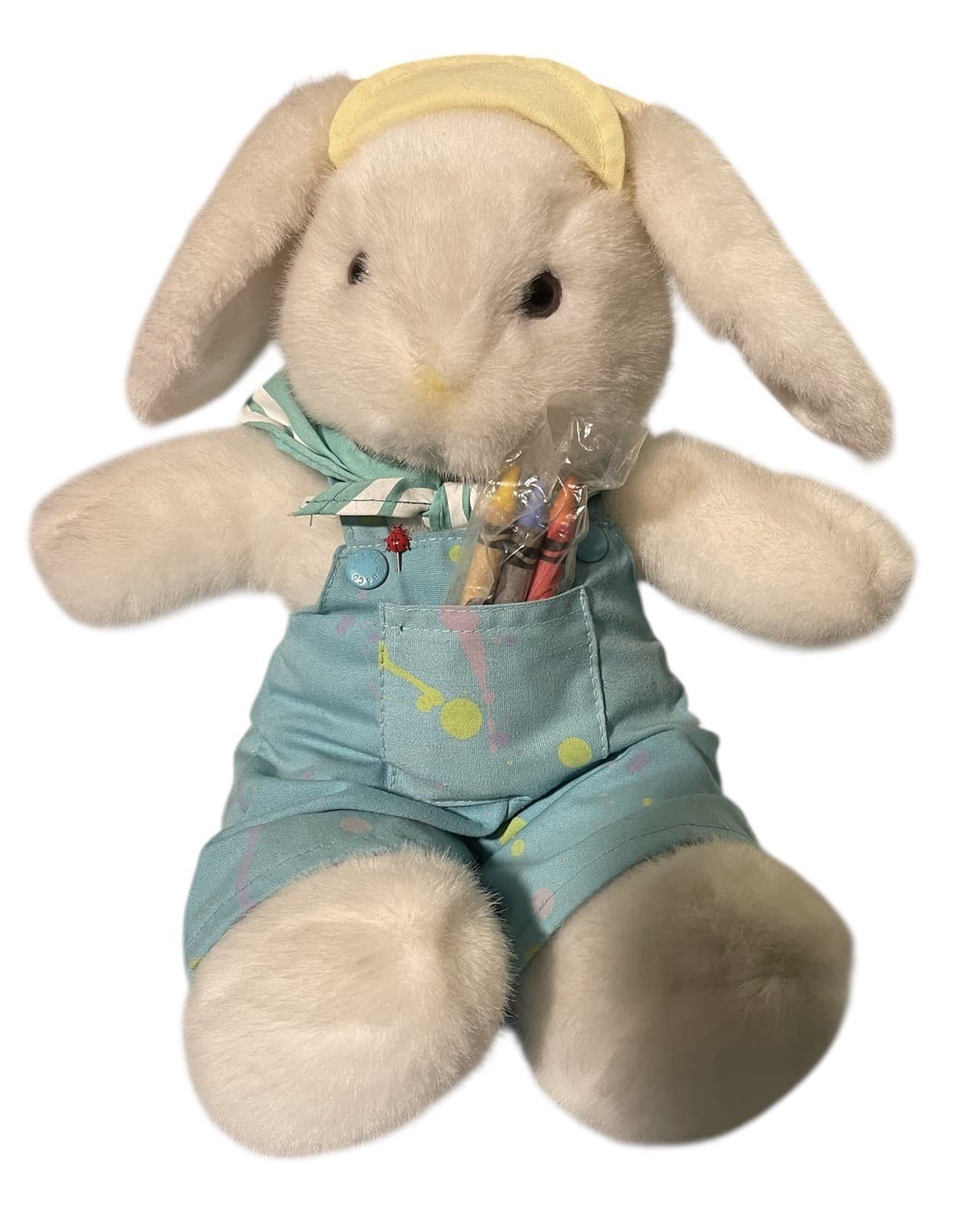 Crayola Bunny Plush Rabbit Artist Art Overall Paint Drop Stuffed Animal Hallmark - Thumbnail 5