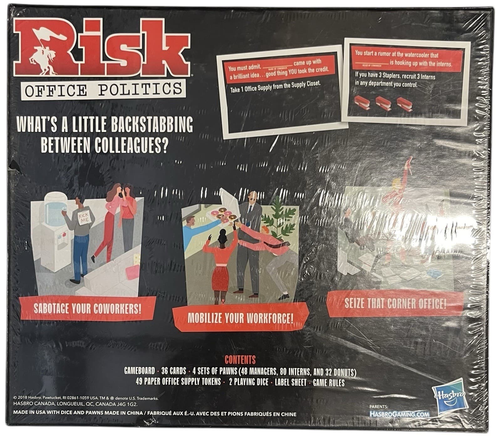 Hasbro Risk Office Politics Board Game Parody of the Classic Adult Party Game - Thumbnail 2