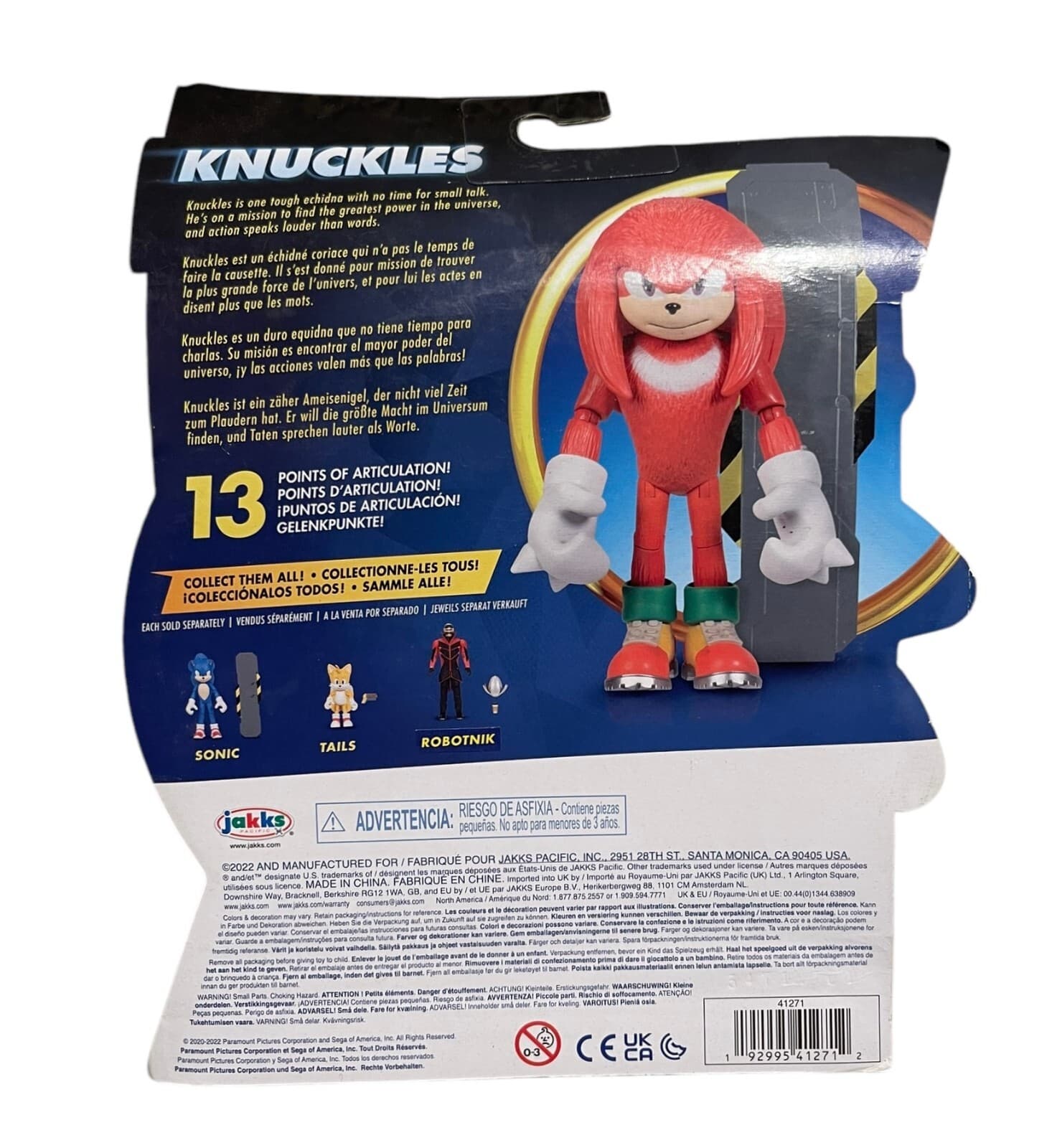 Jakks Pacific Knuckles with Snow Rider Action Figure Sonic The Hedgehog 2 Series - Thumbnail 2