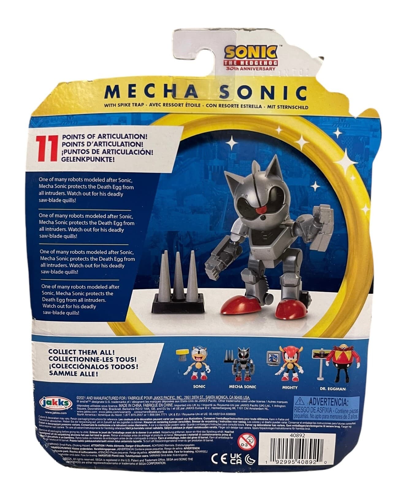 Jakks Pacific Sonic The Hedgehog Mecha Sonic with Spike Trap Action Figure Age3+ - Thumbnail 2
