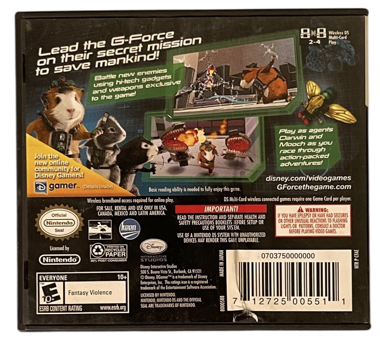 G-Force (Nintendo DS, 2009) Complete Gforce Disney Game & Case Good Shape - Thumbnail 3