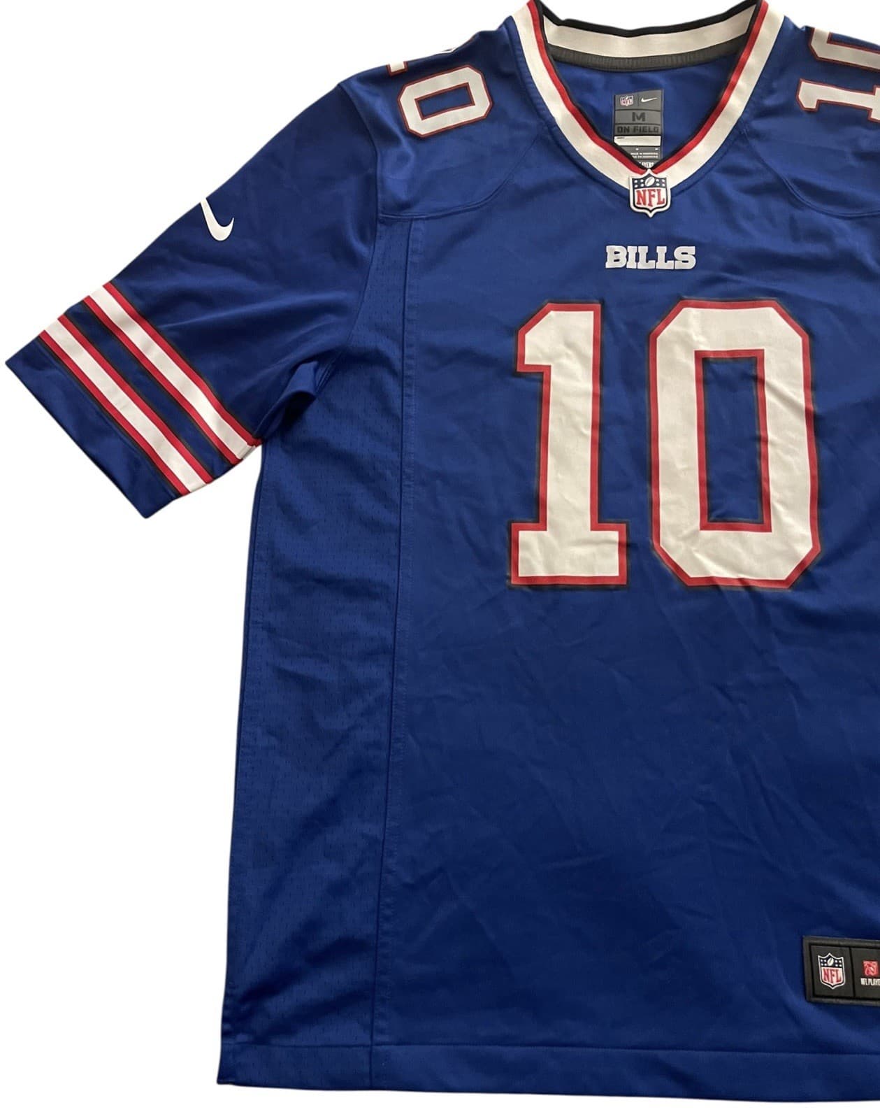 Buffalo Bills Mitchell Trubisky #10 Nike Men's Blue On-Field NFL Game Jersey M - Thumbnail 4