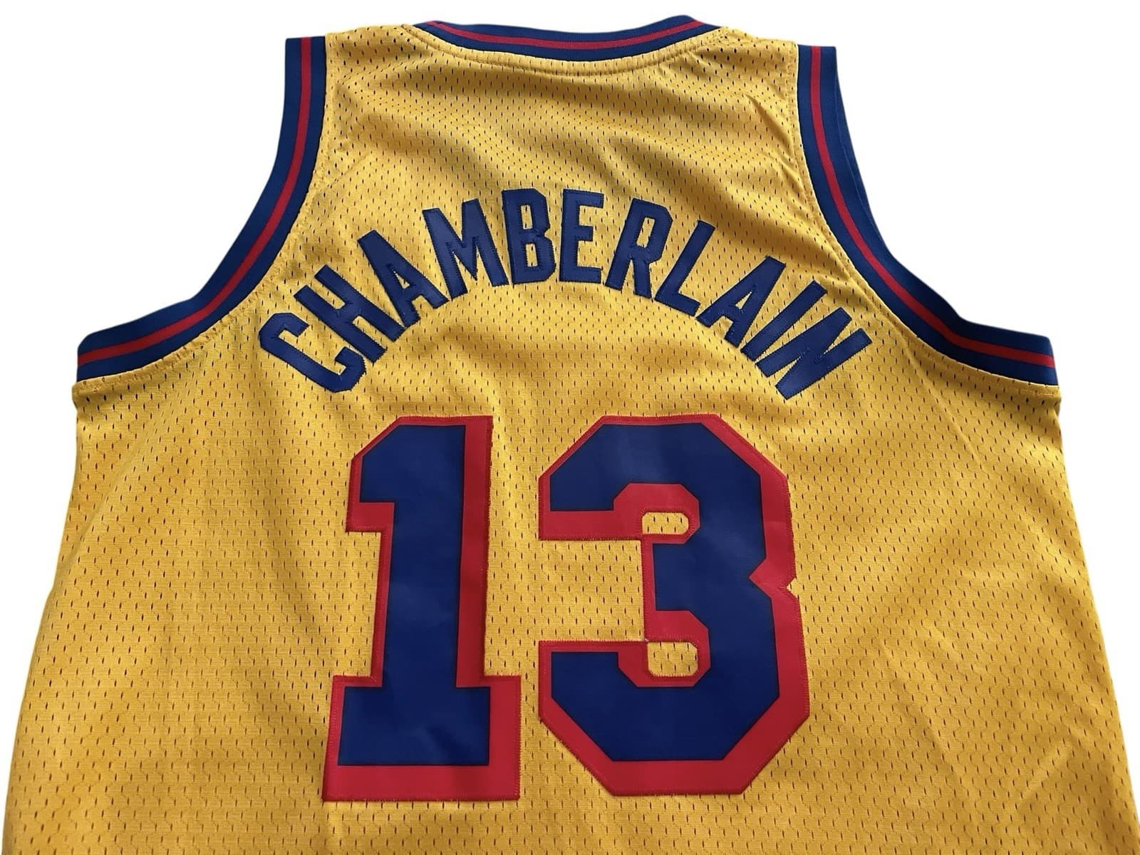 Wilt Chamberlain San Francisco Warriors Embroidered Gold Adidas Jersey Mens M - Thumbnail 8