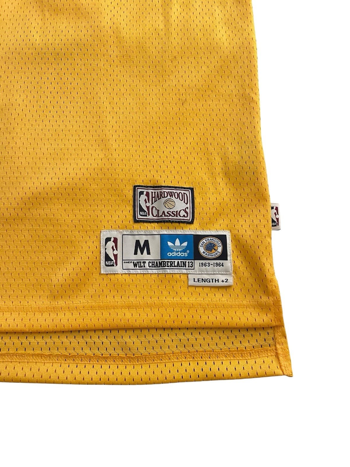 Wilt Chamberlain San Francisco Warriors Embroidered Gold Adidas Jersey Mens M - Thumbnail 4