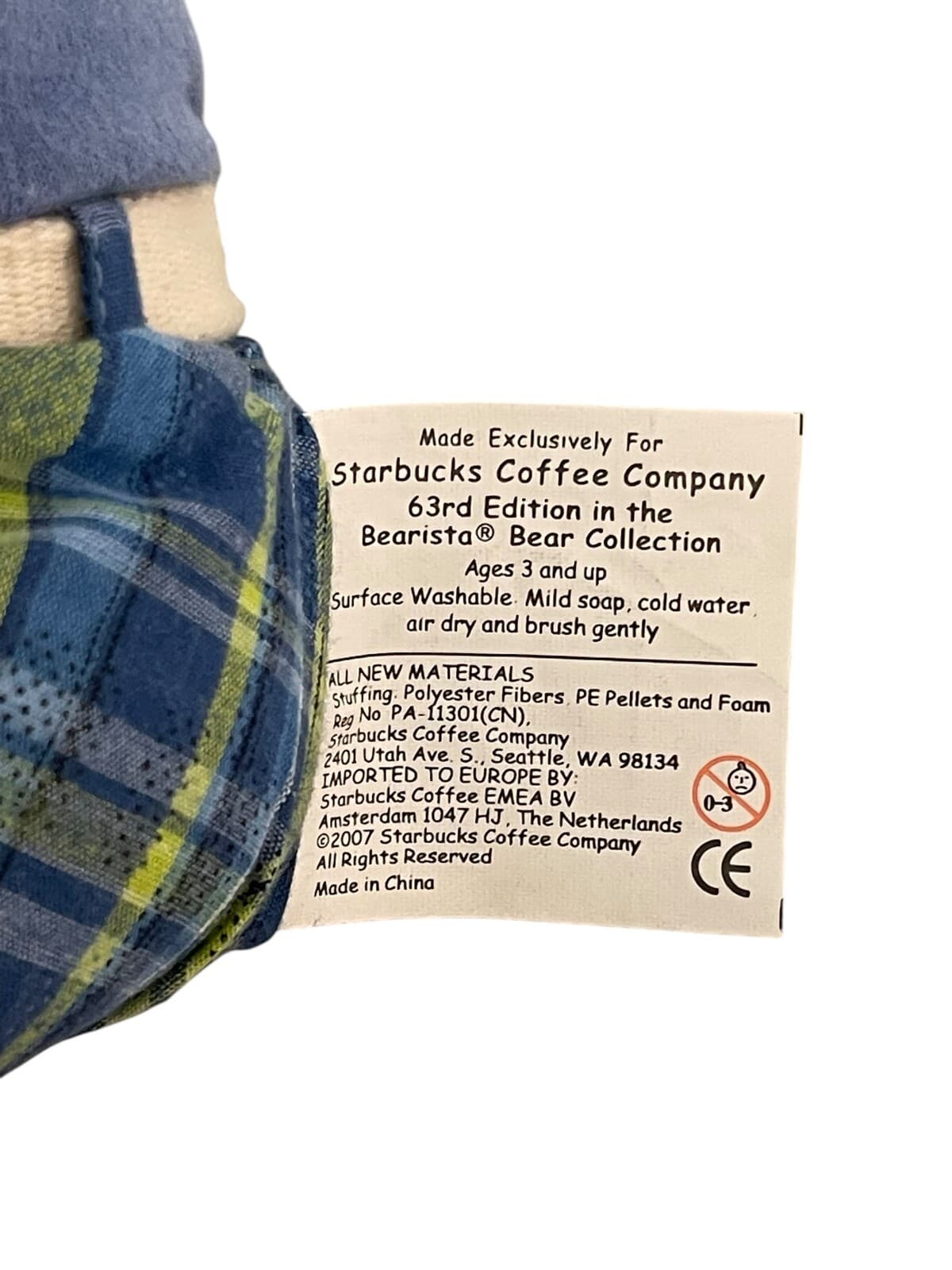 Starbucks 63rd Edition 10" Bearista Bear Preppy Summer Vacation Bear Plush - Thumbnail 8