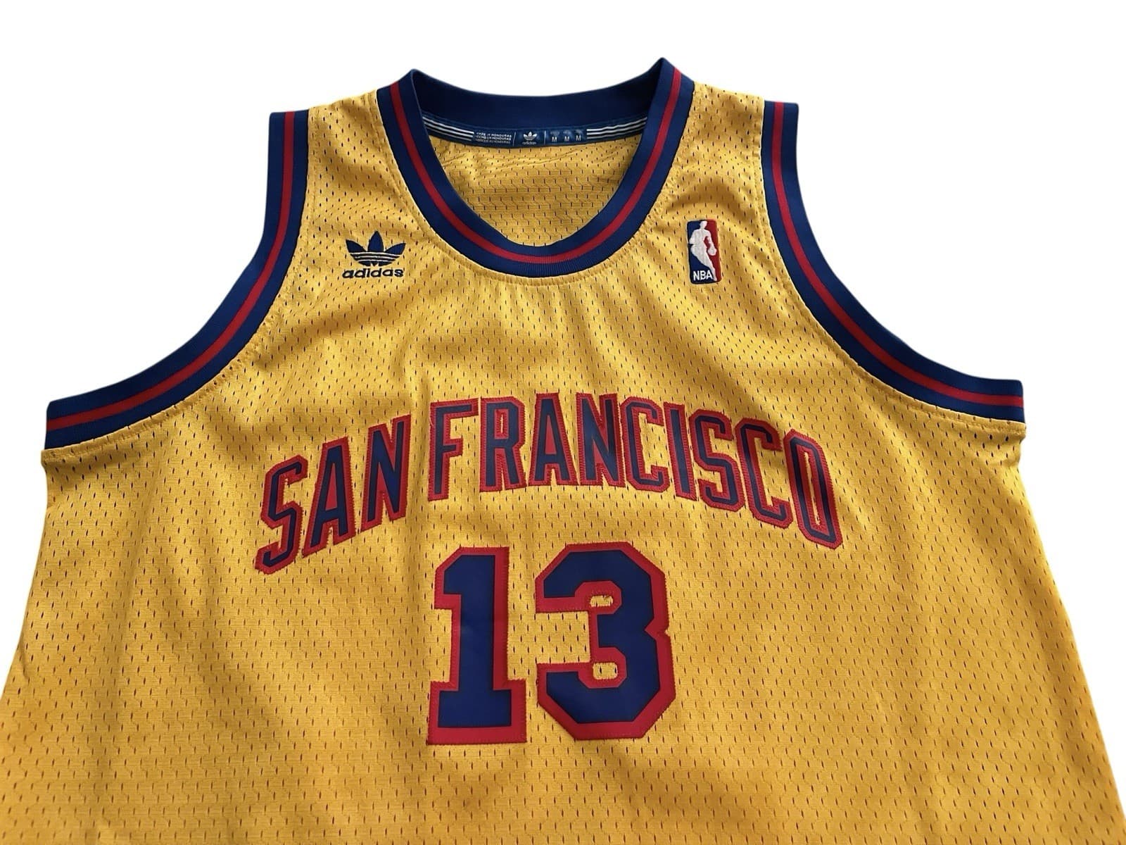 Wilt Chamberlain San Francisco Warriors Embroidered Gold Adidas Jersey Mens M - Thumbnail 5