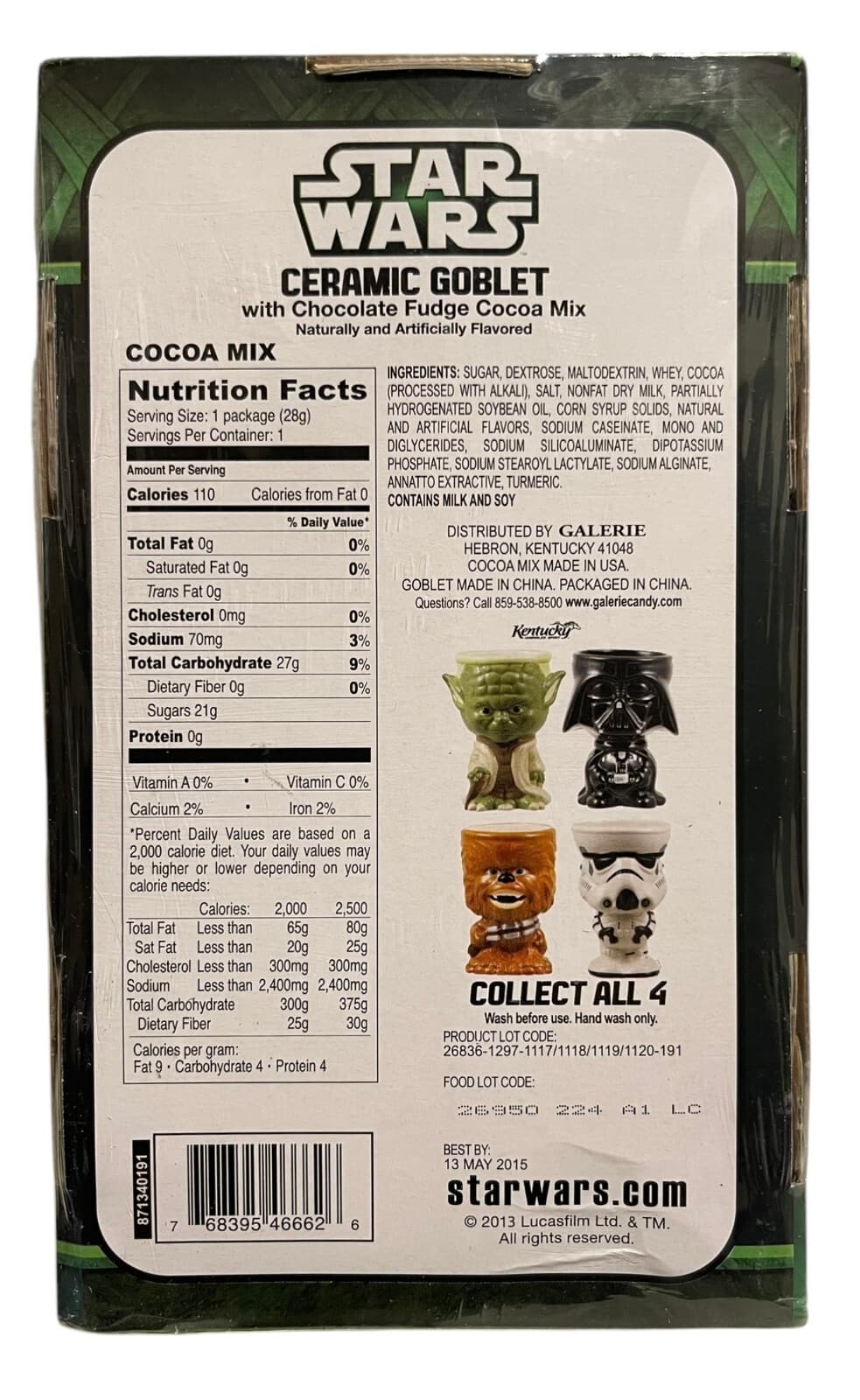 Star Wars Darth Vader Ceramic Goblet With Chocolate Fudge Cocoa Mix - Thumbnail 6