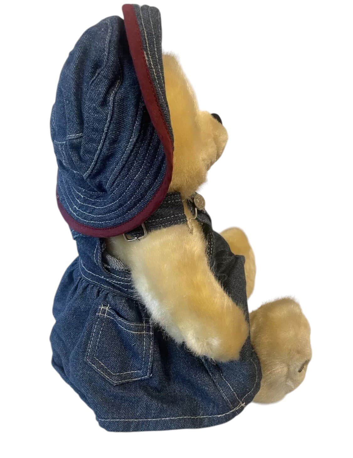 Cherish Collection Teddy Bear Plush Denim Skirt &Hat Blonde Soft Faux Fur EarTag - Thumbnail 13