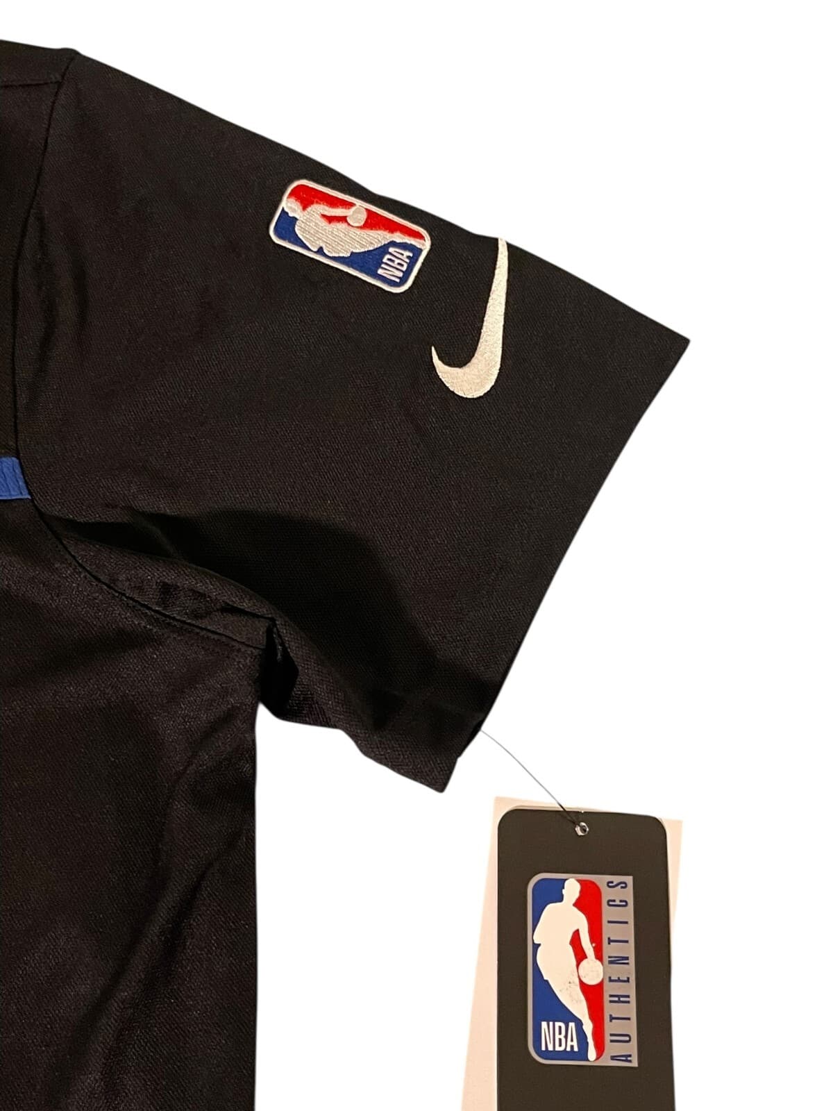 NWT Nike NBA Men's Black Golden State Warriors Dri-Fit Polo Shirt Size Large - Thumbnail 3
