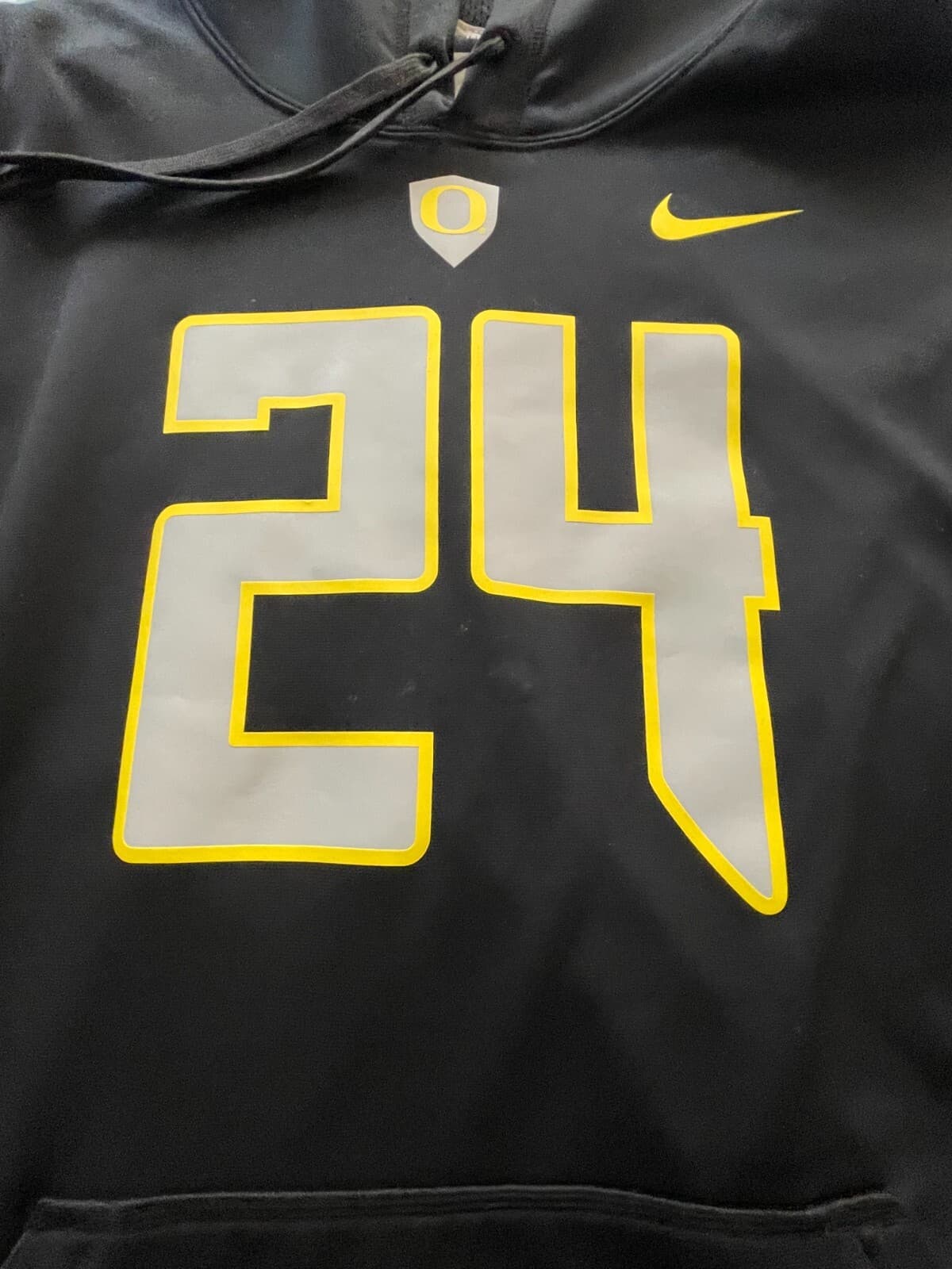 Nike Oregan Ducks Football Therma-Fit #24 Kenton Barner Hooded Sweatshirt XL Blk - Thumbnail 5