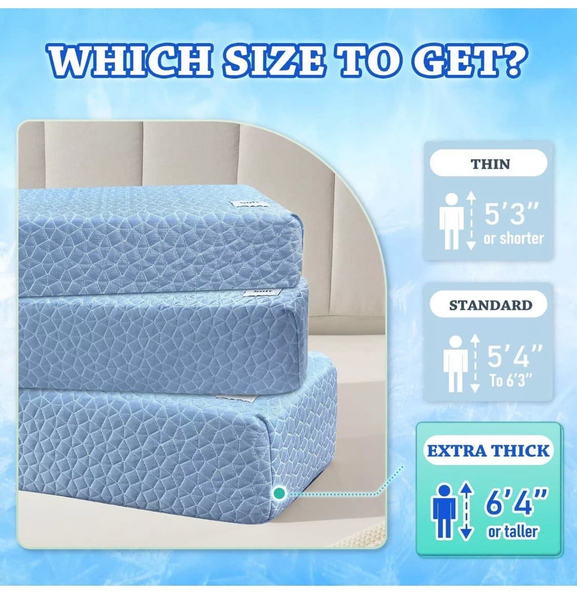 HARBOREST Cooling Cube Pillow - Side Sleeper Pillow for Neck and Shoulder Pai... - Thumbnail 6