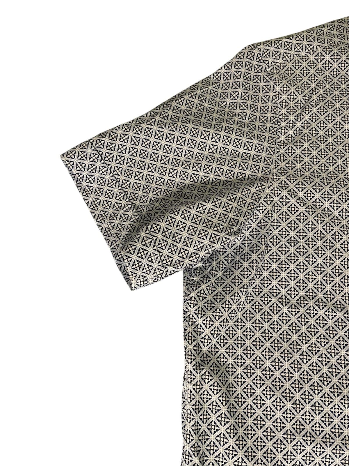 Club Room Mens White Blue Black Short Sleeve Geometric Button Down Shirt Size XL - Thumbnail 5