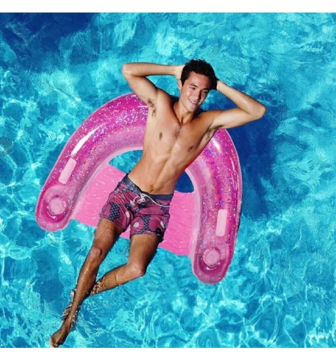 PoolCandy Orchid Glitter Inflatable Pool Sun Chair - Thumbnail 9
