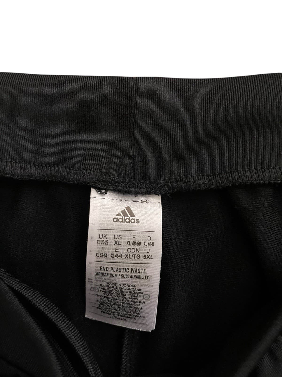 Vintage Adidas Track Pants Men's XL Black White Stripes Stretch Flare - Thumbnail 5