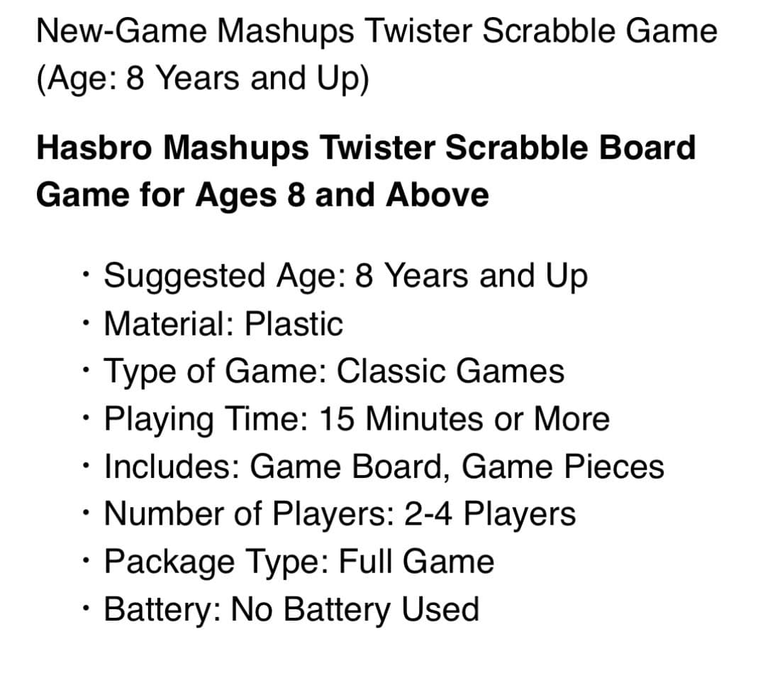 Hasbro Gaming Mashups Game TWISTER SCRABBLE New Sealed - Thumbnail 3