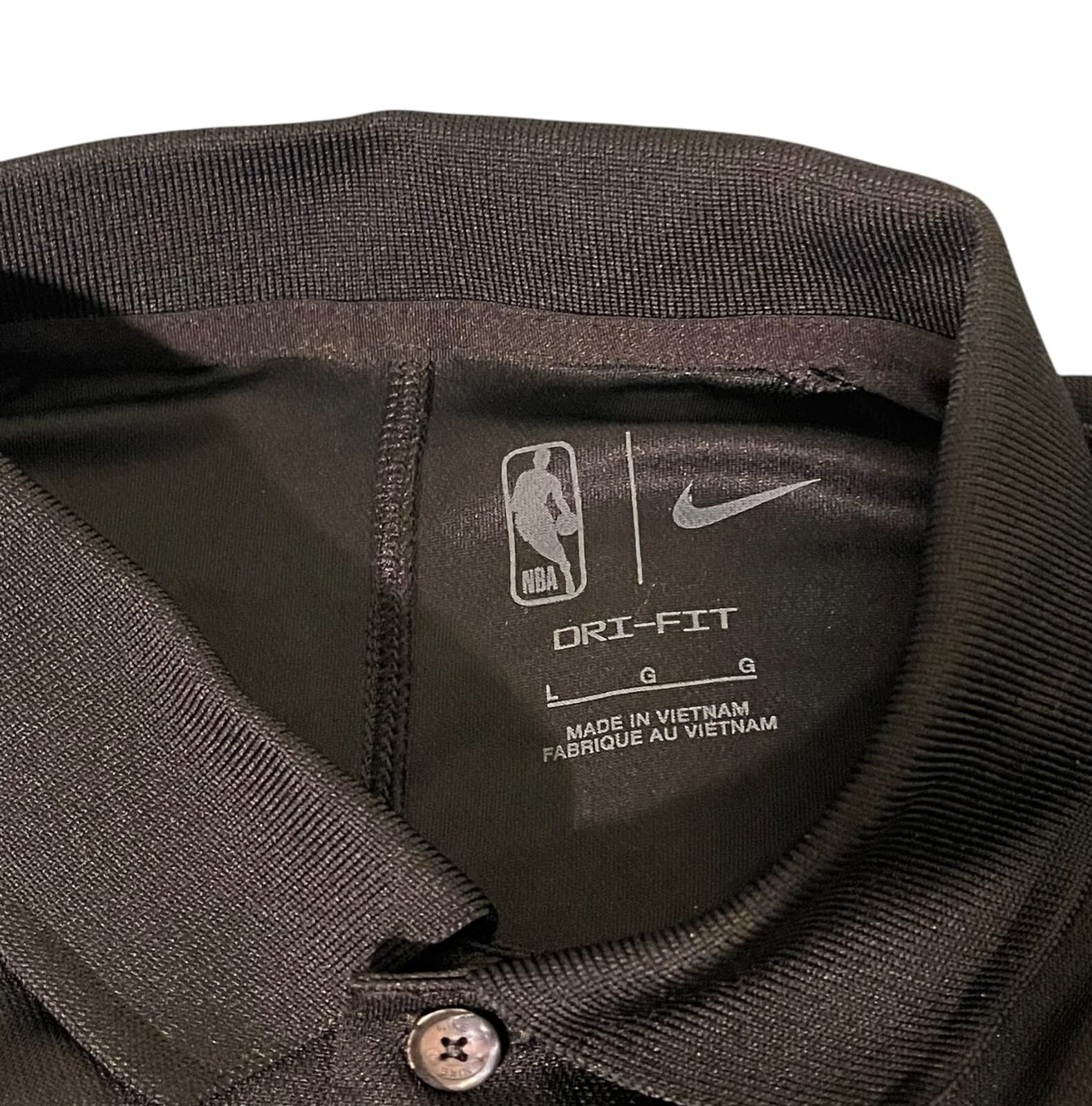 NWT Nike NBA Men's Black Golden State Warriors Dri-Fit Polo Shirt Size Large - Thumbnail 6