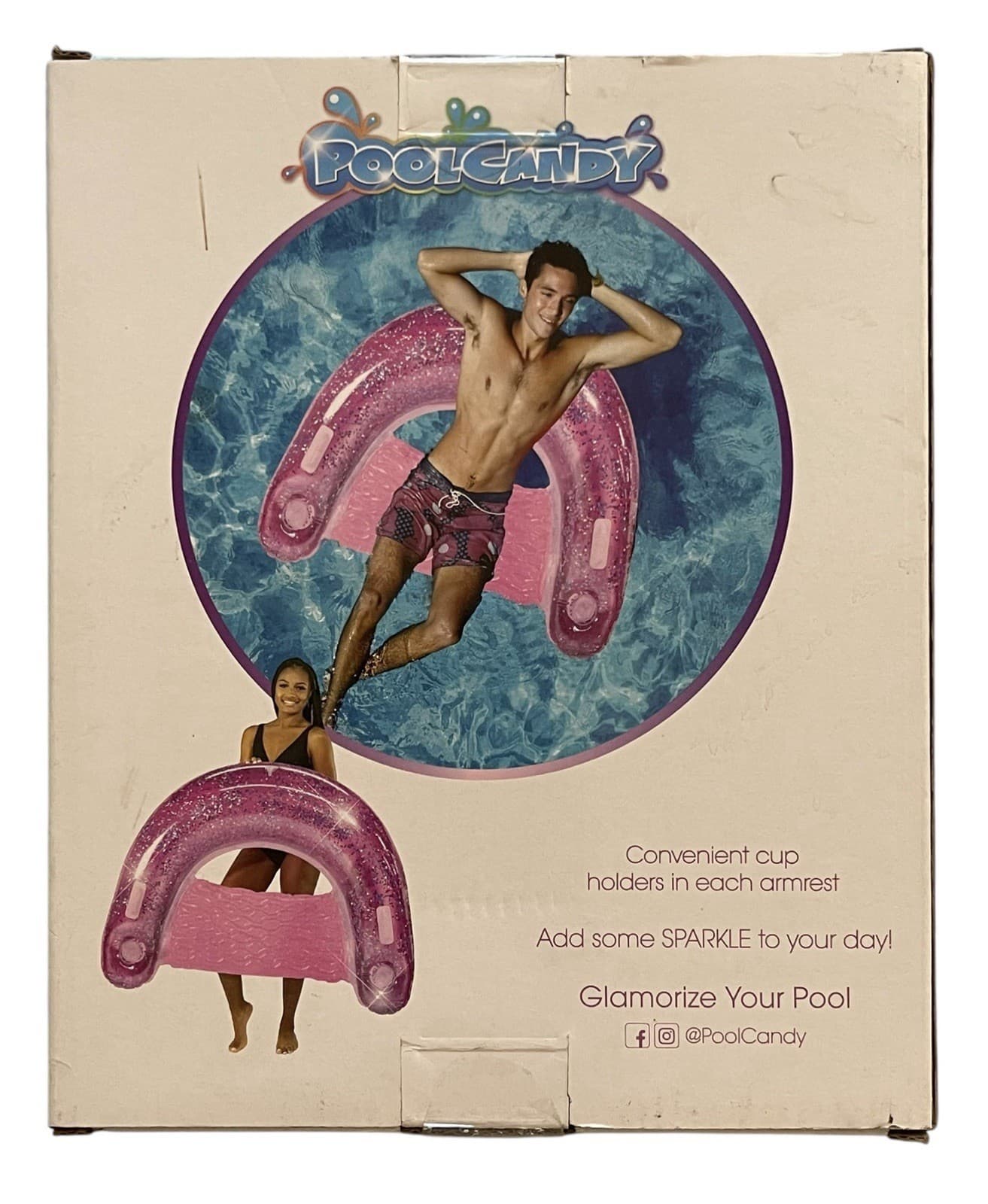 PoolCandy Orchid Glitter Inflatable Pool Sun Chair - Thumbnail 3
