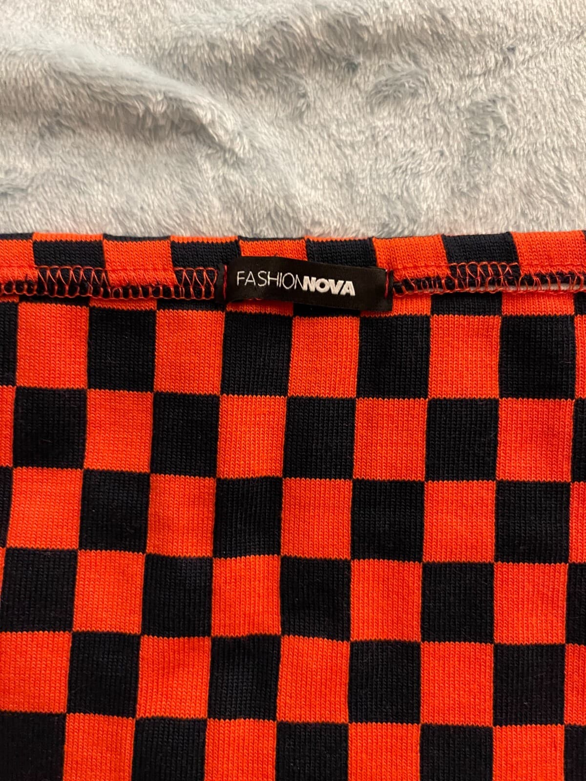Fashion Nova Women's Red & Black Comfy Plaid Halter Top Size Medium - Thumbnail 4