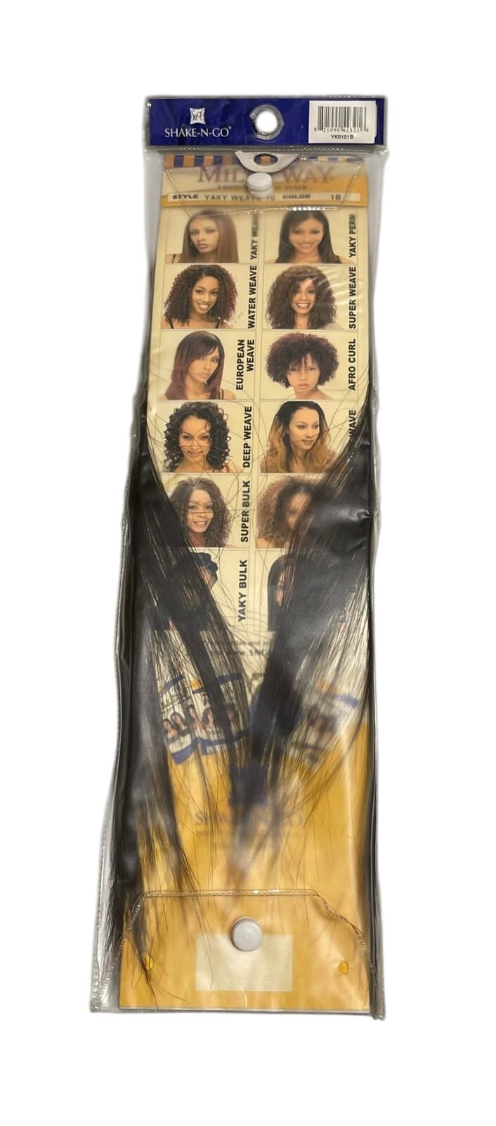 Shake N Go Milkyway 14" 100% Human Hair Yaky WEAVE #1B - Thumbnail 4