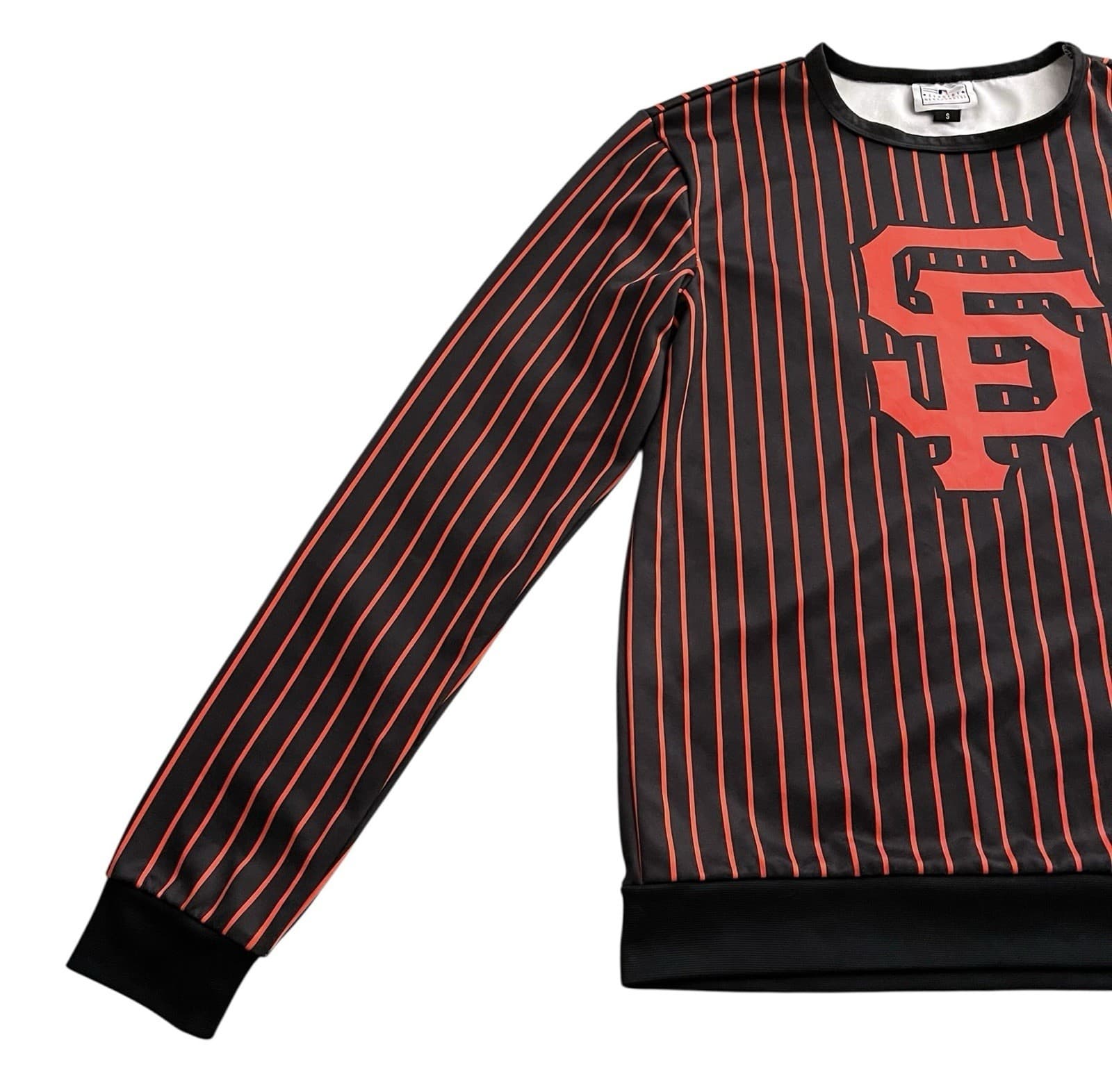 MLB San Francisco Giants PinStripe Crew Neck Long Sleeve Pullover Shirt Size S - Thumbnail 8