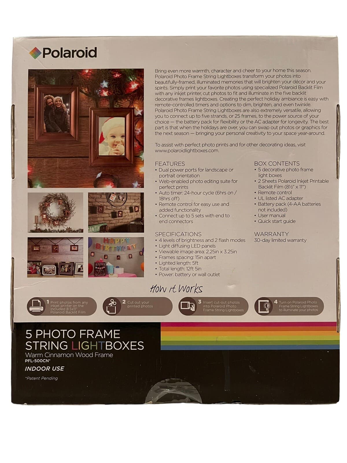 Polaroid String Light Boxes Photo Frames Holiday Anniversary BDay Warm Cinnamon - Thumbnail 2