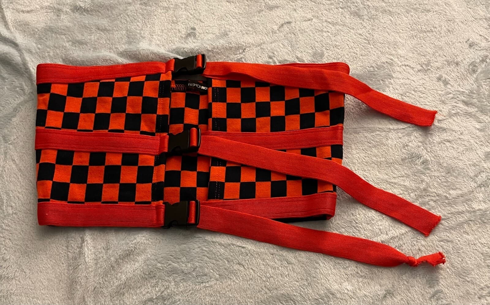 Fashion Nova Women's Red & Black Comfy Plaid Halter Top Size Medium - Thumbnail 2