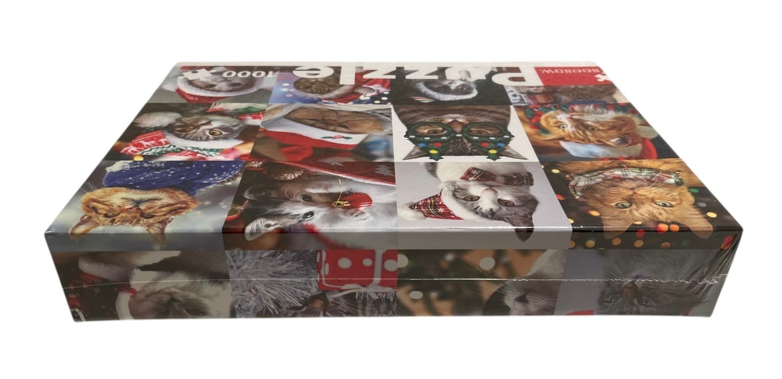 NEW Santa Cats SeeSaw We Wish You A Merry Christmas 1000 Piece Jigsaw Puzzle - Thumbnail 6
