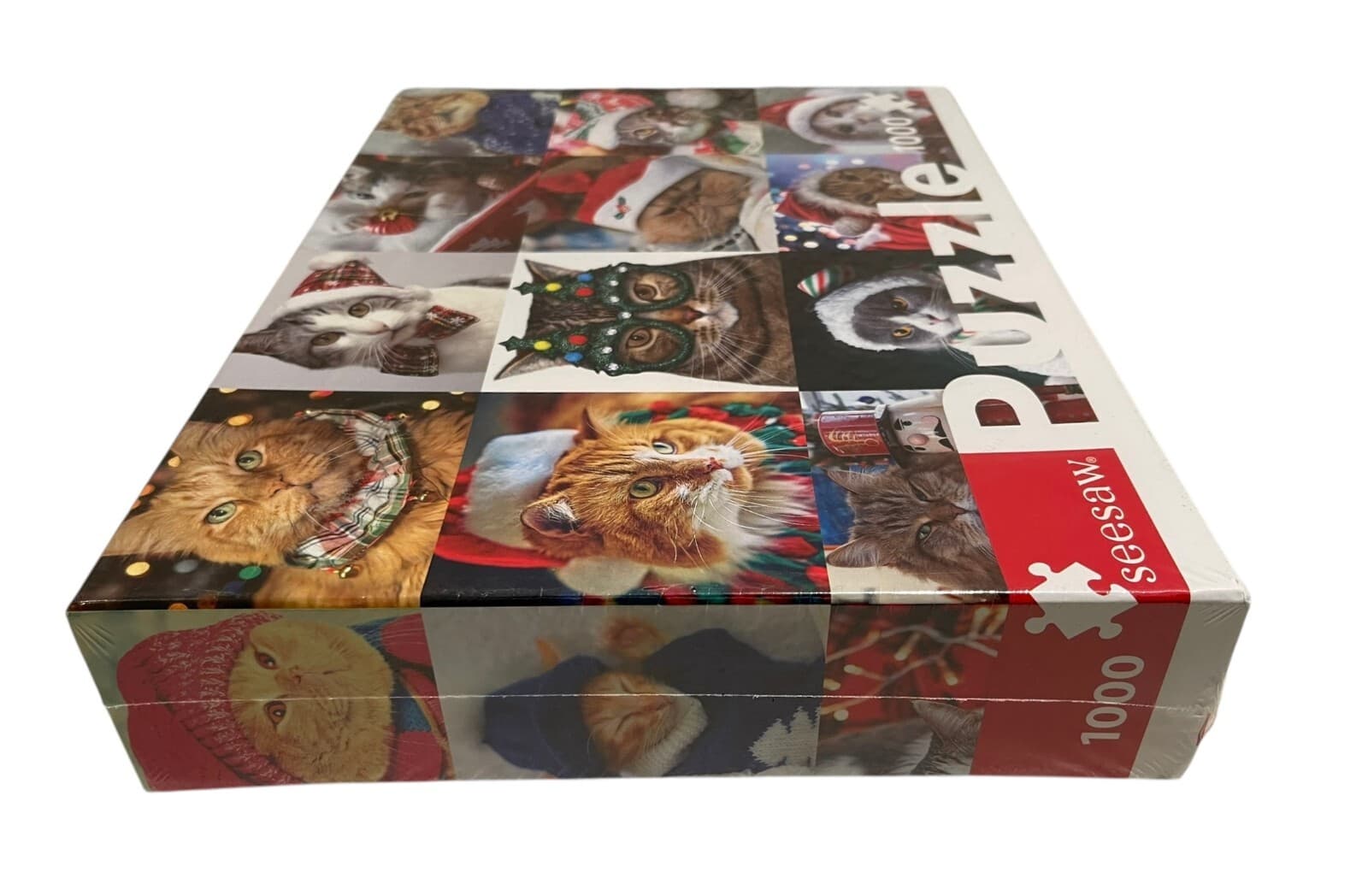 NEW Santa Cats SeeSaw We Wish You A Merry Christmas 1000 Piece Jigsaw Puzzle - Thumbnail 7