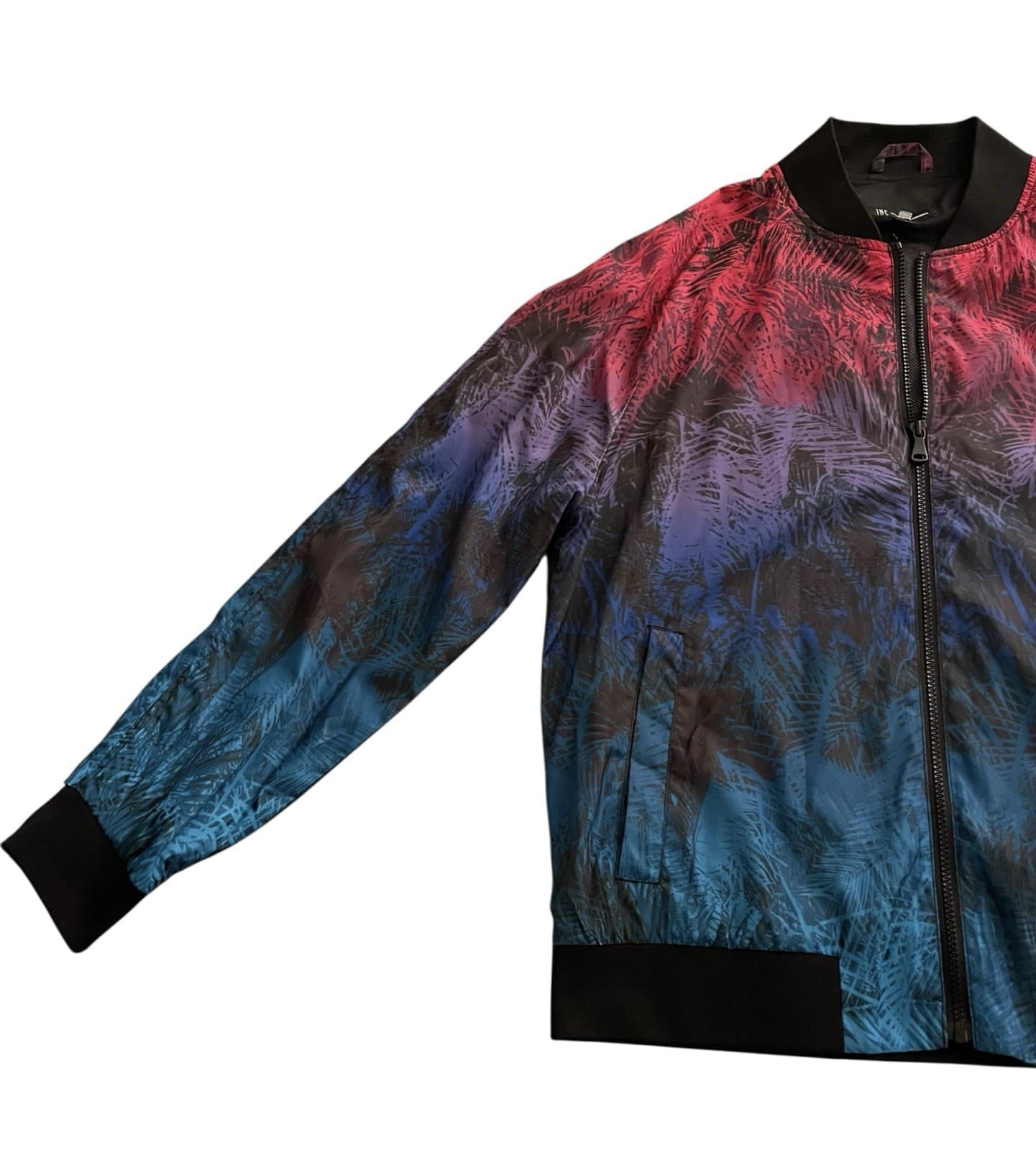 I.N.C. INTERNATIONAL CONCEPTS Men's Front Zip Windbreaker Varsity Jacket Size L - Thumbnail 5