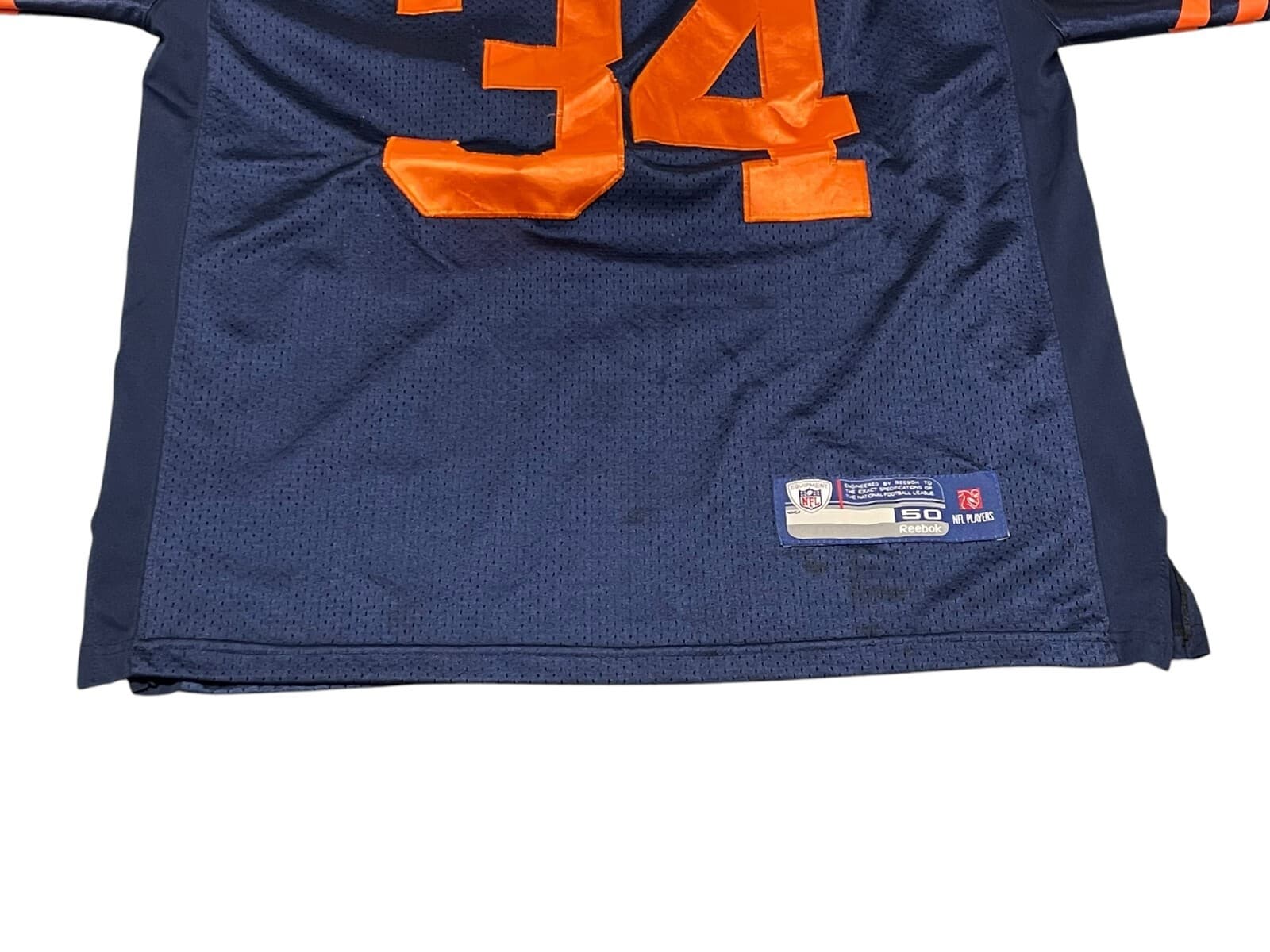 Onfield Rebook Equipment Walter Payton NFL Mens Blue Football Jersey Size 50 - Thumbnail 9