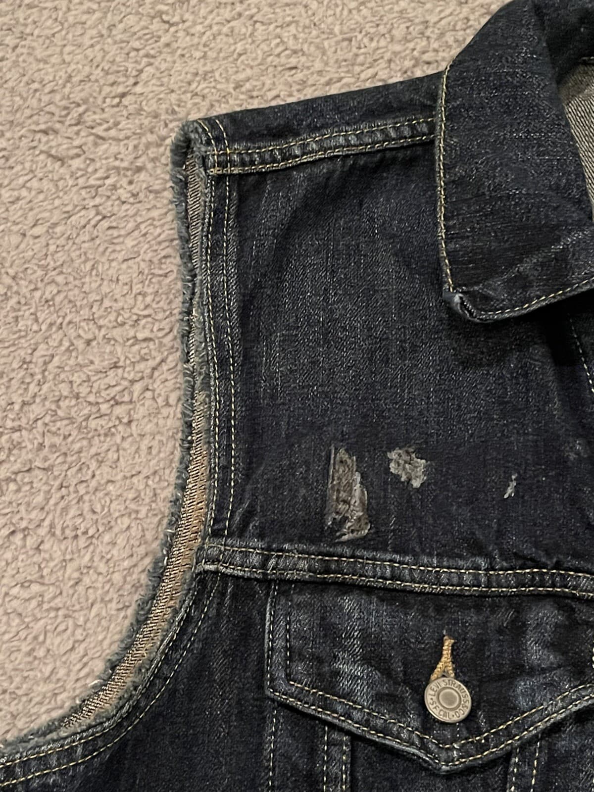Vintage Levi’s Denim Vest Iron maiden Killers 80s 90s Y2k Heavy metal Rocker Roc - Thumbnail 7