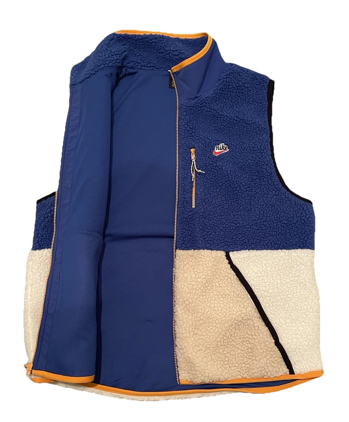 Nike Sportswear Sherpa Fleece Vest Size (L) [CD3142-727 Royal Blue/White - Thumbnail 4