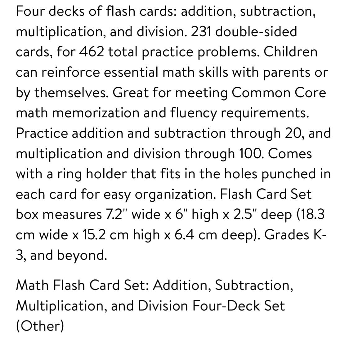 Math Flash Card Set (Cards) - Thumbnail 3