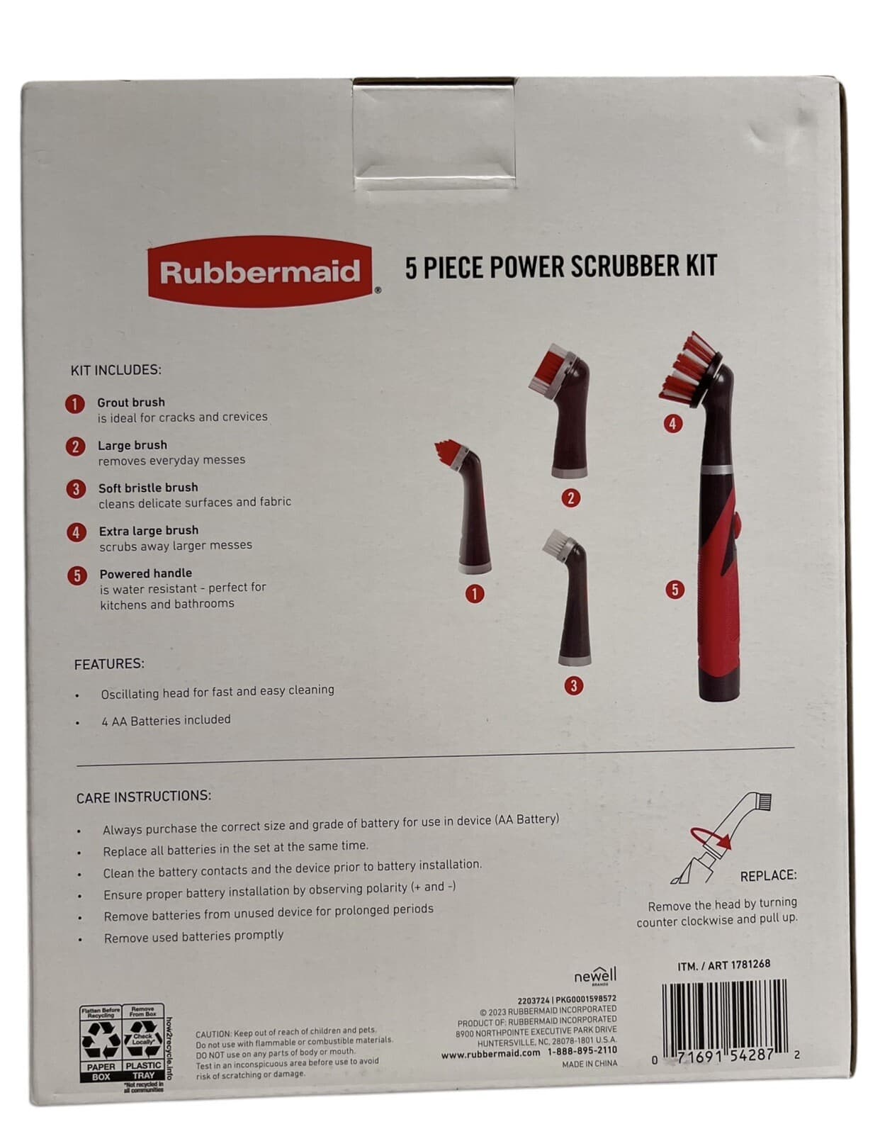 Rubbermaid Power Scrubber Battery Operated 5 piece Kit - Thumbnail 2