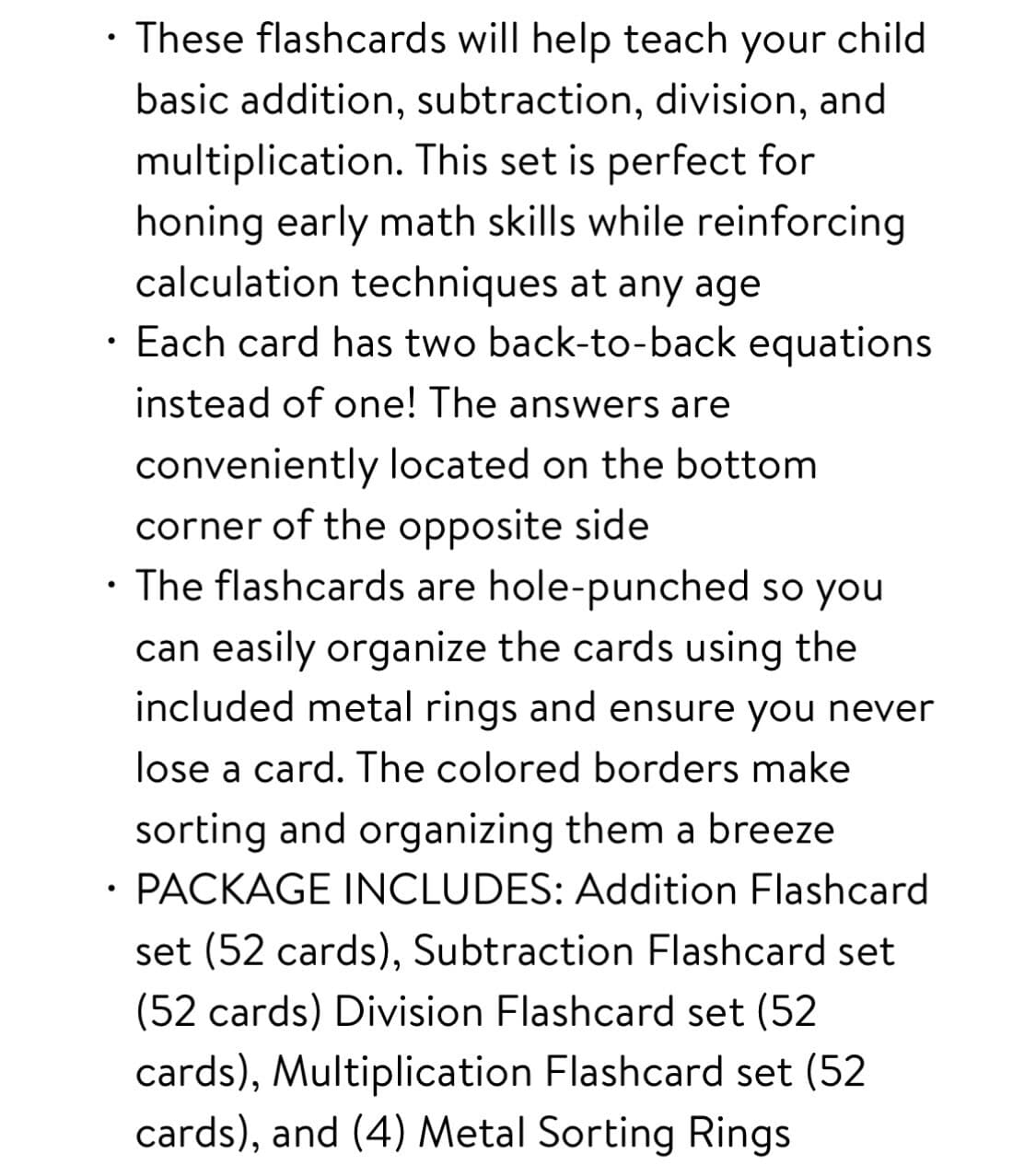 Star Right 4 Pack Math Flash Cards Addition Subtraction Multiplication Division - Thumbnail 5
