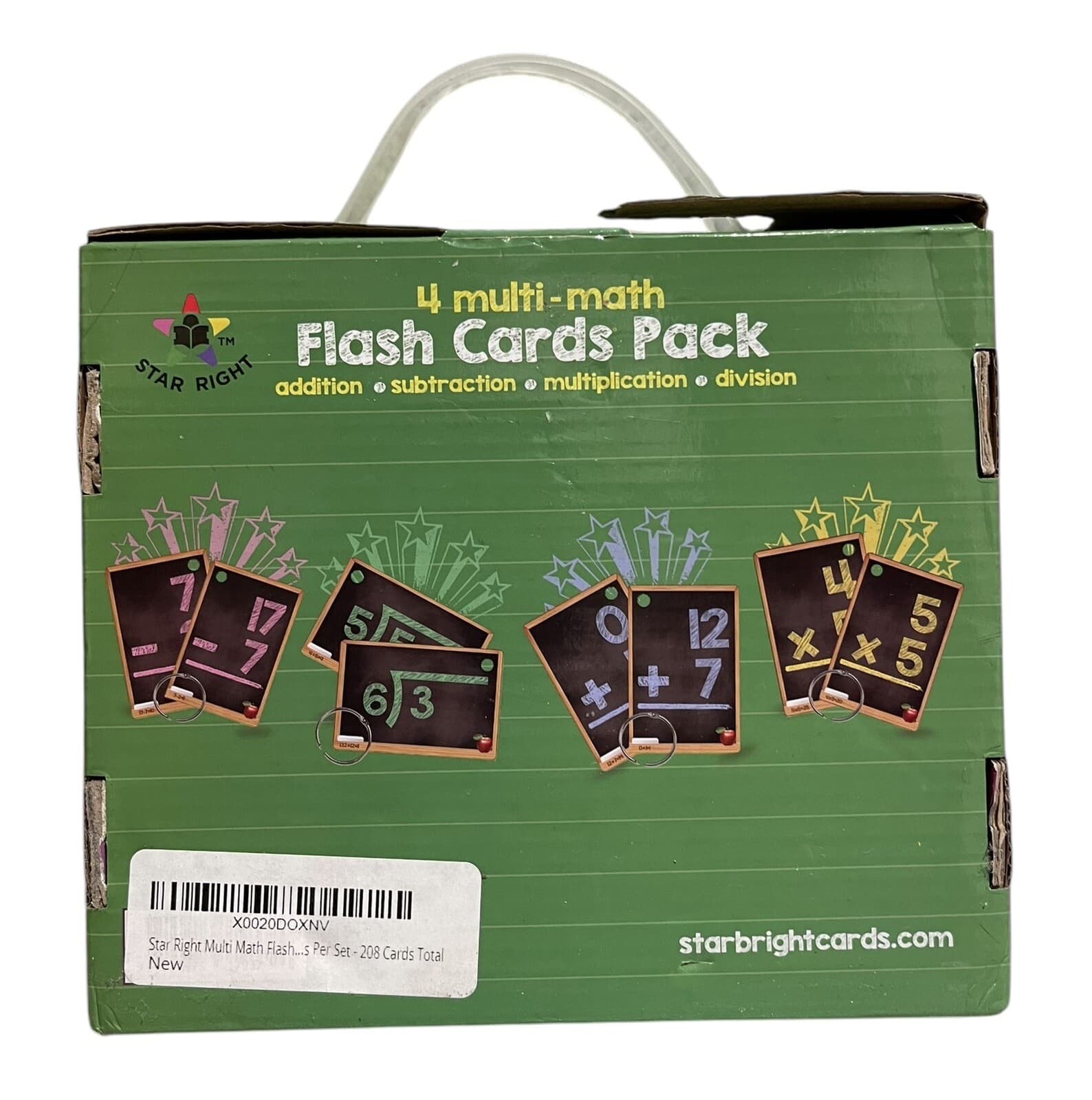 Star Right 4 Pack Math Flash Cards Addition Subtraction Multiplication Division - Thumbnail 3