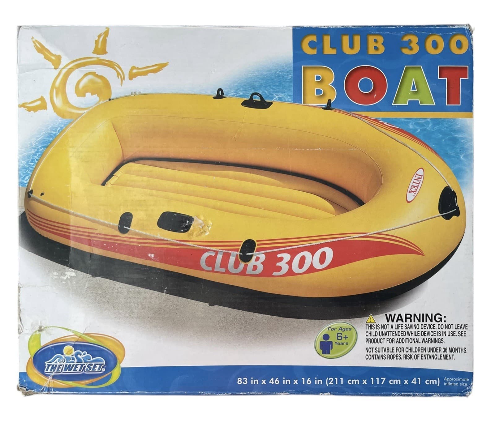The Wet Set INTEX Club 300 Boat 83”x46”x16” New - Thumbnail 2