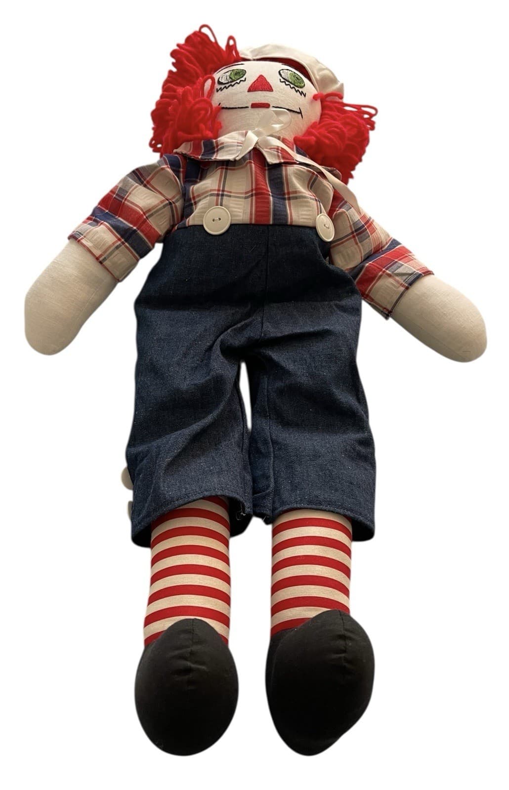 RAGGEDY ANDY DOLL • 10” • Hand Made • 1940's • I Love You Tattoo • - Thumbnail 5