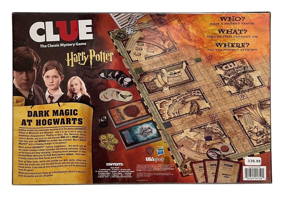 CLUE HARRY POTTER BOARD GAME THE CLASSIC MYSTERY GAME - FACTORY SEALED - Thumbnail 2