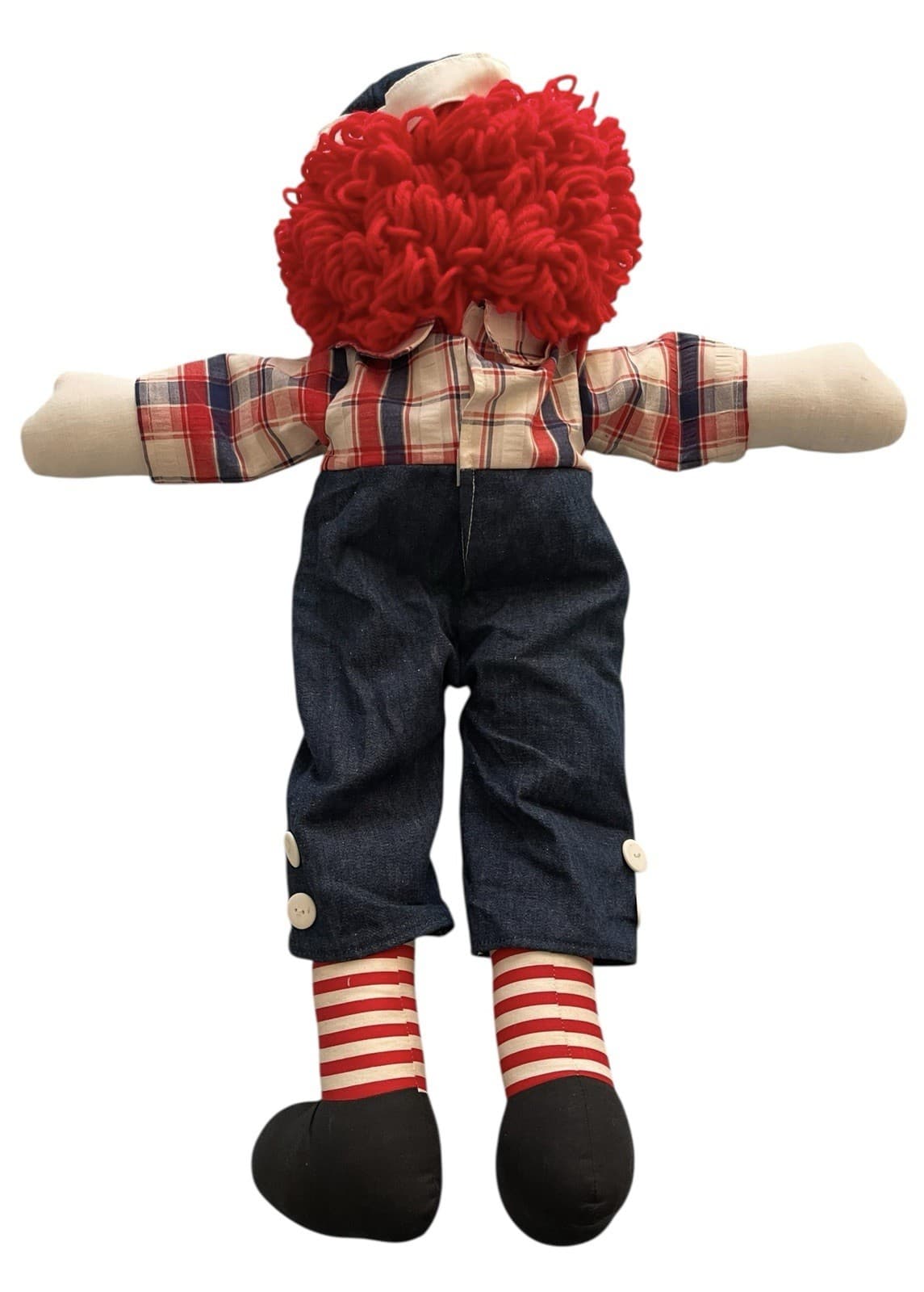RAGGEDY ANDY DOLL • 10” • Hand Made • 1940's • I Love You Tattoo • - Thumbnail 7