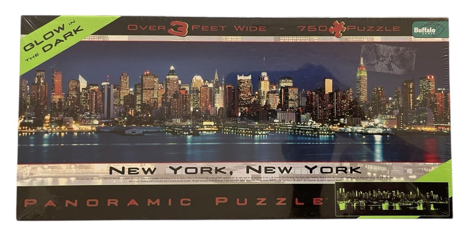 New York, New York Panoramic Puzzle - Glows in Dark 750 Pieces - Buffalo Games S - Thumbnail 2