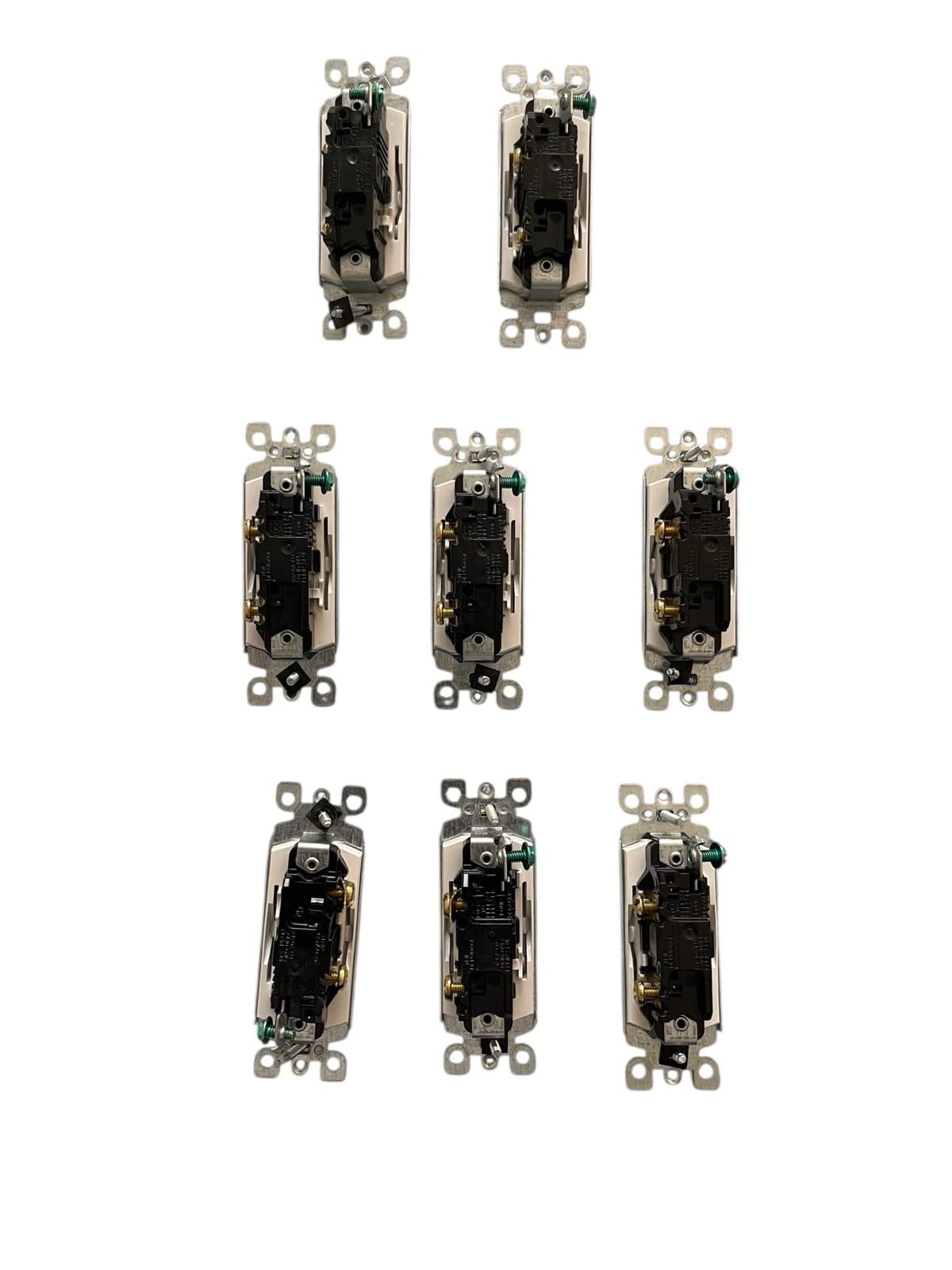 (8) Leviton 15 Amp 120V 277 V.A.C A.C. ONLY Center Off Rocker Switch, White - Thumbnail 2